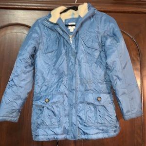 EUC Lands End light blue parka, kids size L (14)
